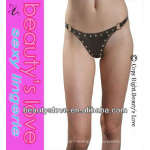 Schwarze Mode Damen Sexy Leder String